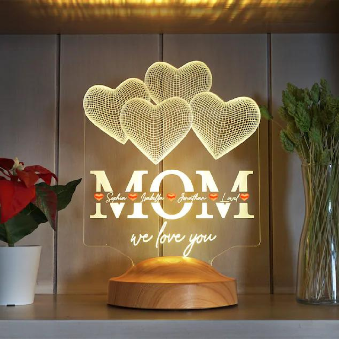 PERSONALIZED ILLUSION HEART - MOM'S SMILE 3D LAMP