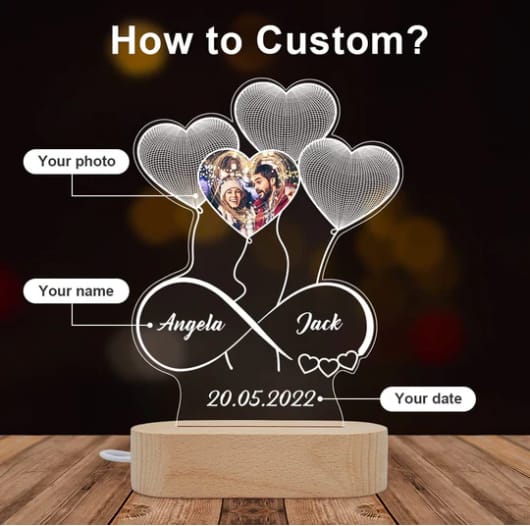 PERSONALIZED INFINITE LOVE LAMP - Photo Edition