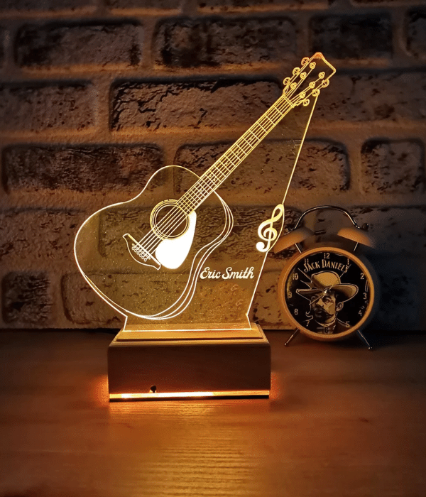 PERSONALIZED GUITARIST SMILE ACRYLIC LAMP