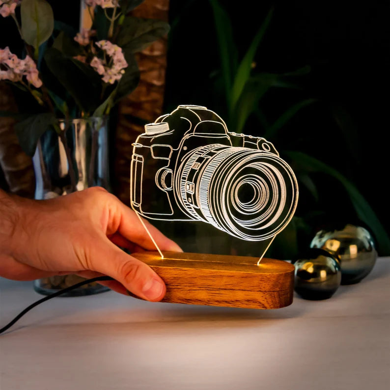 PERSONALIZED CAMERA SMILE LED TABLE LAMP