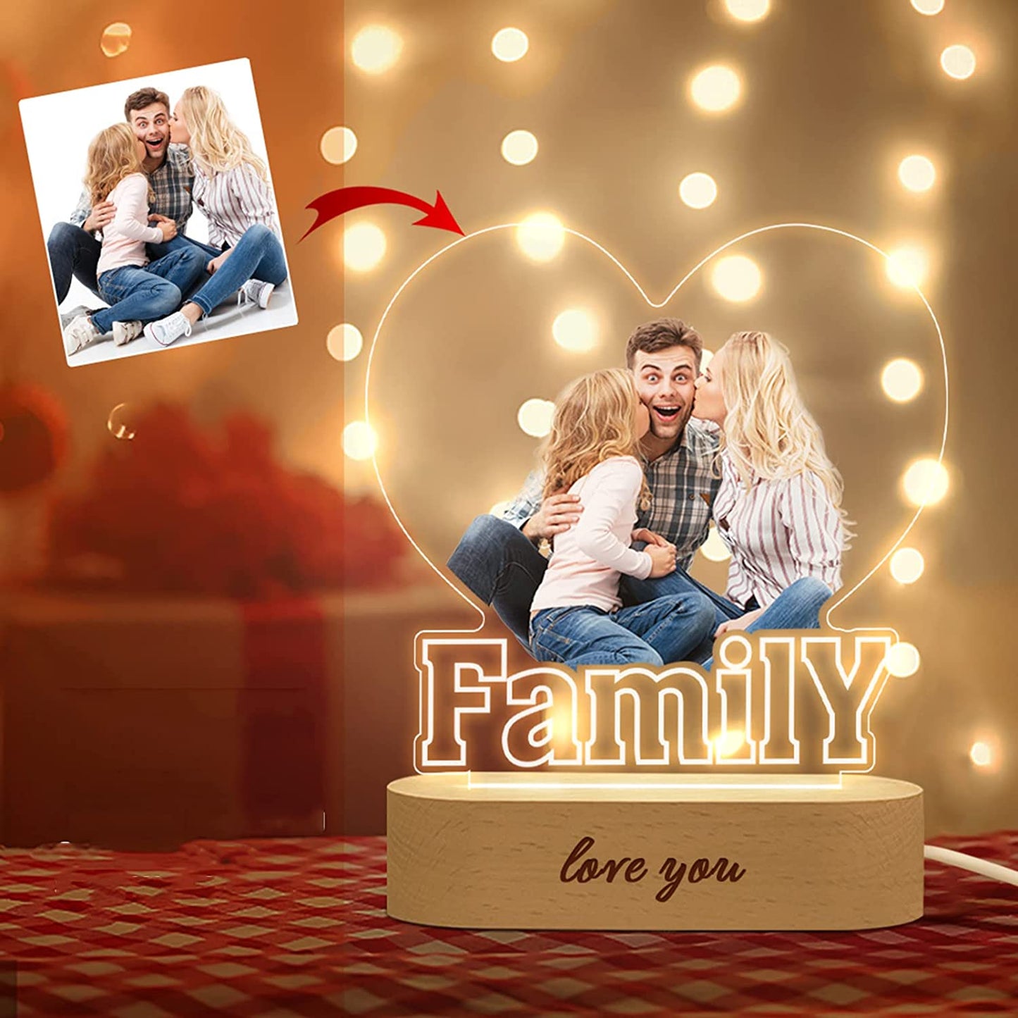 PERSONALIZED FAMILY SMILE LED TABLE LAMP